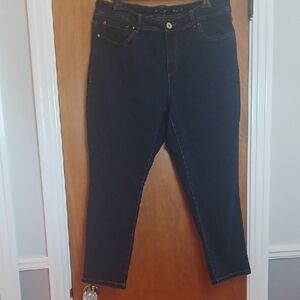 INC Skinny Leg Curvy Fit Sz. 12 Dark Blue Ankle Jeans. Rise 10".L.25"